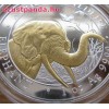 Szomália Elefánt 2018 1 uncia aranyozott ezüst pénzérme