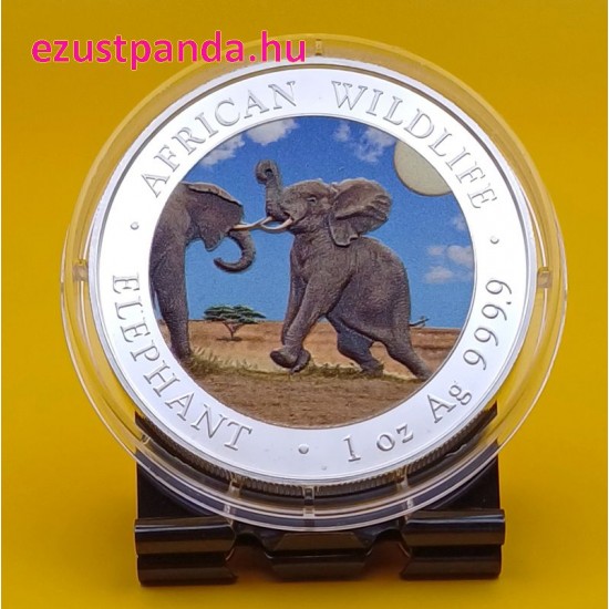 Szomália Elefánt 2024 1 uncia színes ezüst pénzérme Szomália Elefánt 2024 1 uncia színes ezüst pénzérme