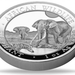 Szomália Elefánt 2026 1 uncia high-relief proof ezüst pénzérme