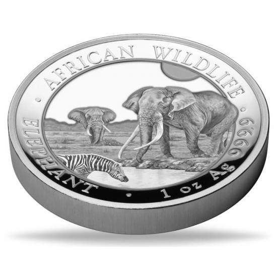 Szomália Elefánt 2026 1 uncia high-relief proof ezüst pénzérme