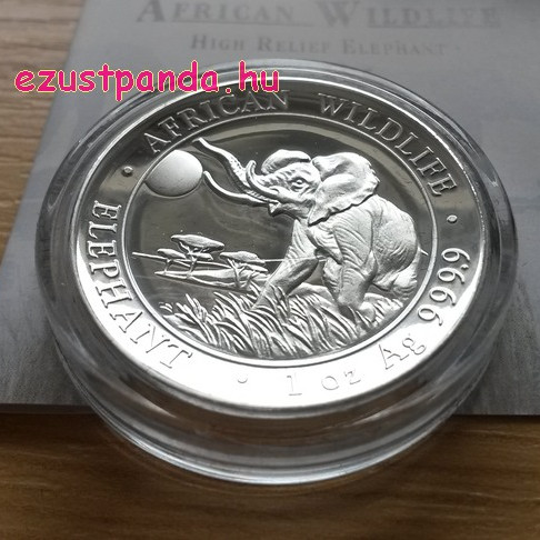 Szomália Elefánt 2016 1 uncia high-relief proof ezüst pénzérme Szomália Elefánt 2016 1 uncia high-relief proof ezüst pénzérme