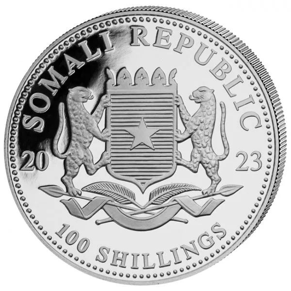 Szomália Leopárd 2023 1 uncia ezüst pénzérme Szomália Leopárd 2023 1 uncia ezüst pénzérme