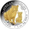Szomália Leopárd 2024 1 uncia aranyozott ezüst pénzérme