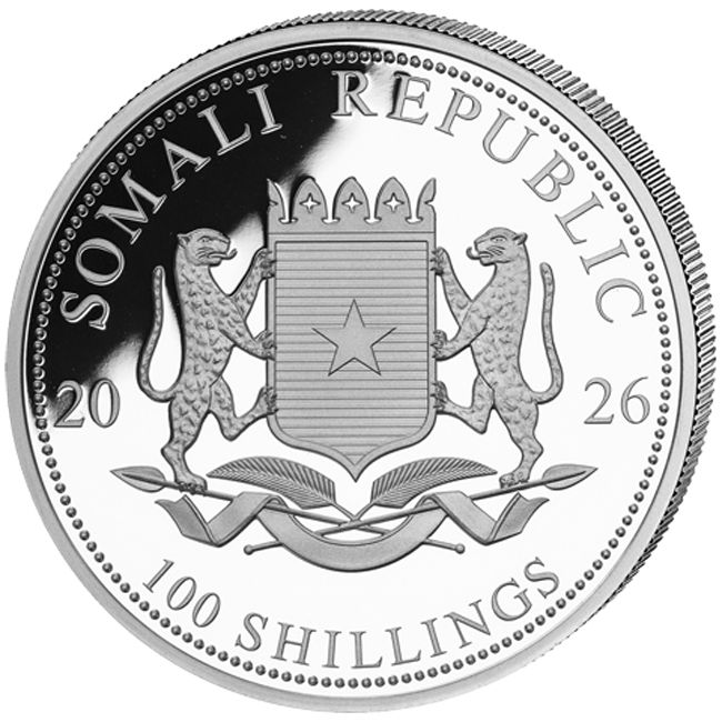 Szomália Leopárd 2026 1 uncia színes ezüst pénzérme