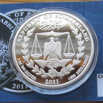 Szomáliföld Nyúl éve 2011 1 uncia proof ezüst pénzérme