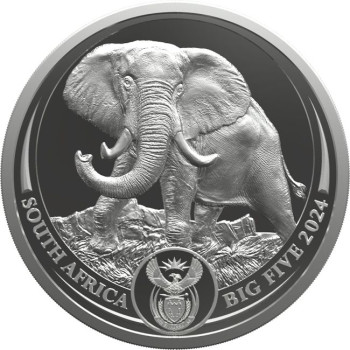 Big Five 3 - Az Öt Nagy - Elefánt 2024 1 uncia ezüst érme Dél-Afrika