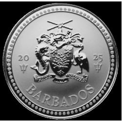 Háromágú szigony Trident 2025 1 uncia ezüst pénzérme Barbados Háromágú szigony Trident 2025 1 uncia ezüst pénzérme Barbados