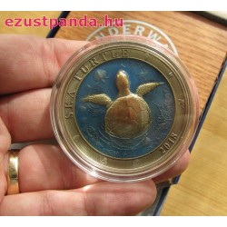 Tengeri teknős 2018 3 uncia ezüst pénzérme Barbados
