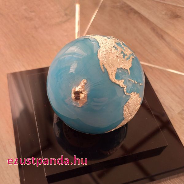 Kék Bolygó 2022 3 uncia gömbölyű, színes ezüst pénzérme Barbados - CSAK 999 PÉLDÁNYBAN!