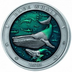 Kék bálna 2020 3 uncia ezüst pénzérme Barbados