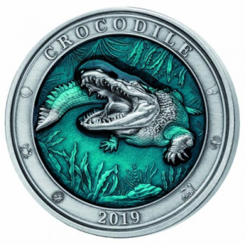 Krokodil 2019 3 uncia ezüst pénzérme Barbados