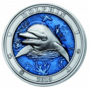 Delfin 2018 3 uncia ezüst pénzérme Barbados