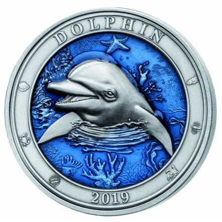Delfin 2018 3 uncia ezüst pénzérme Barbados