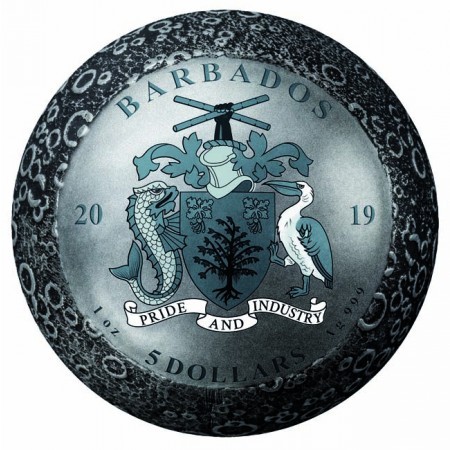 Holdraszállás 2019 1 uncia gömbölyű, antikolt ezüst pénzérme Barbados Holdraszállás 2019 1 uncia gömbölyű, antikolt ezüst pénzérme Barbados