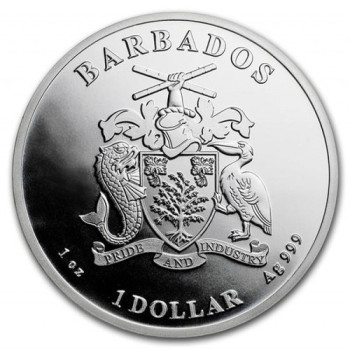 Csikóhal 2018 1 uncia ezüst pénzérme Barbados