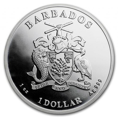 Csikóhal 2018 1 uncia ezüst pénzérme Barbados