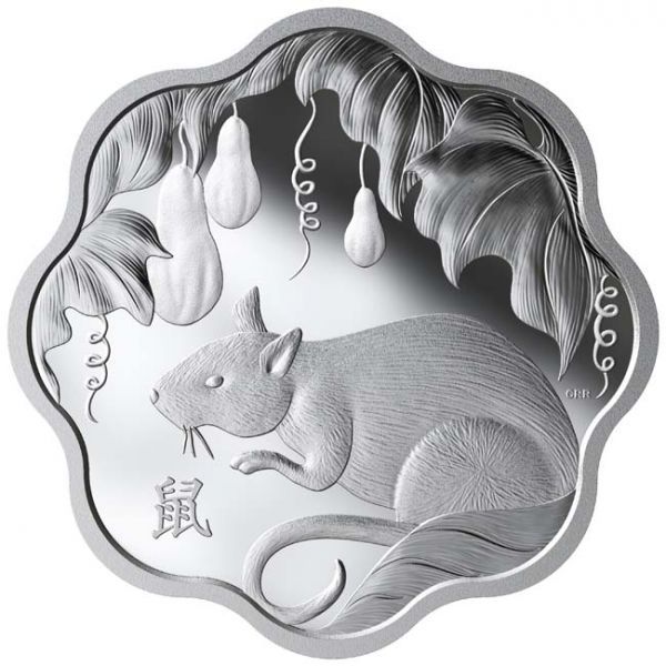 Lunar Lotus Egér Kanada 2020 proof ezüst pénzérme