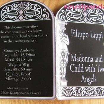 Reneszánsz Madonnák - Filippo Lippi 2013 50g proof ezüst pénzérme