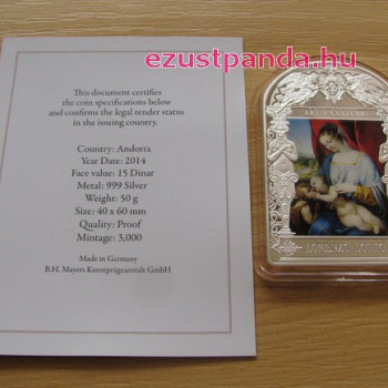 Reneszánsz Madonnák - Lorenzo Lotto 2014 50g proof ezüst pénzérme