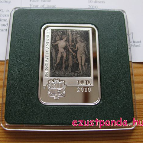 A Világ festői: Dürer - Andorra 2010 színes ezüst pénzérme A Világ festői: Dürer - Andorra 2010 színes ezüst pénzérme