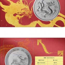 Sárkány éve 2025 1 uncia ezüst pénzérme 