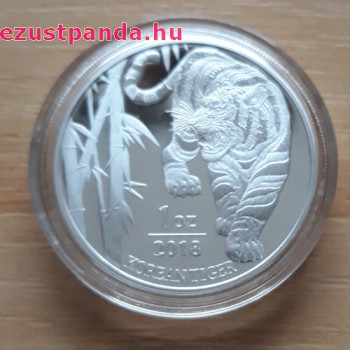 Koreai tigris 2018 1 uncia ezüst érme Dél-Korea