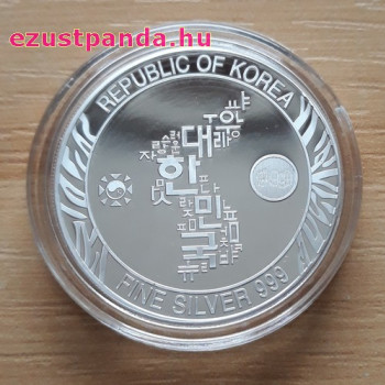 Koreai tigris 2018 1 uncia ezüst érme Dél-Korea