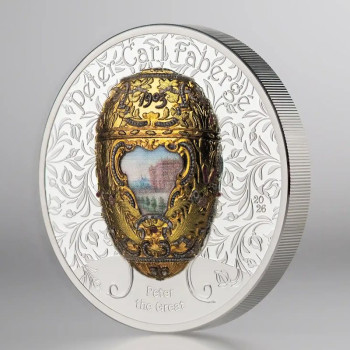 Fabergé tojás "Nagy Péter cár" 2026 Liechtenstein 2 uncia ezüst pénzérme mongol névértékkel