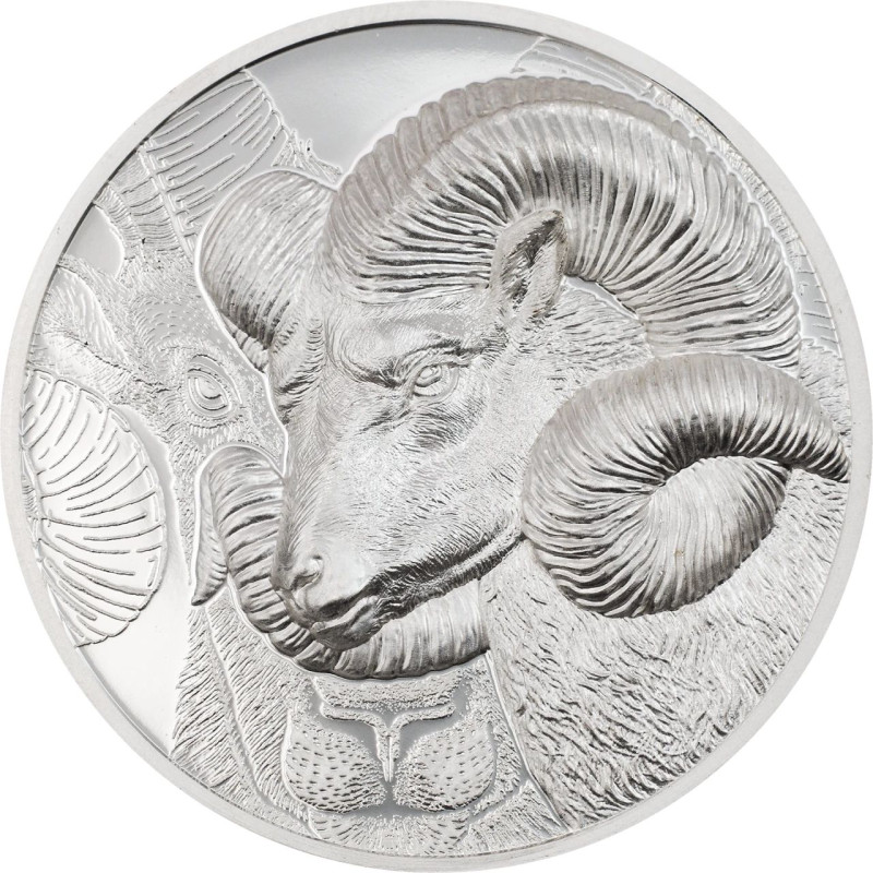 Argali juh 2022 1 uncia liechtensteini ezüst pénzérme ultra-high-relief