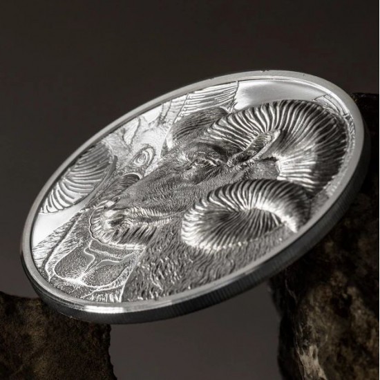 Argali juh 2022 1 uncia liechtensteini ezüst pénzérme ultra-high-relief