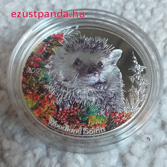 Sündisznó Mongólia 2021 színes proof ezüst pénzérme - CSAK 1500 PÉLDÁNY!