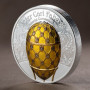 Fabergé "Birodalmi koronázási" tojás 2024 Liechtenstein 2 uncia ezüst pénzérme mongol névértékkel