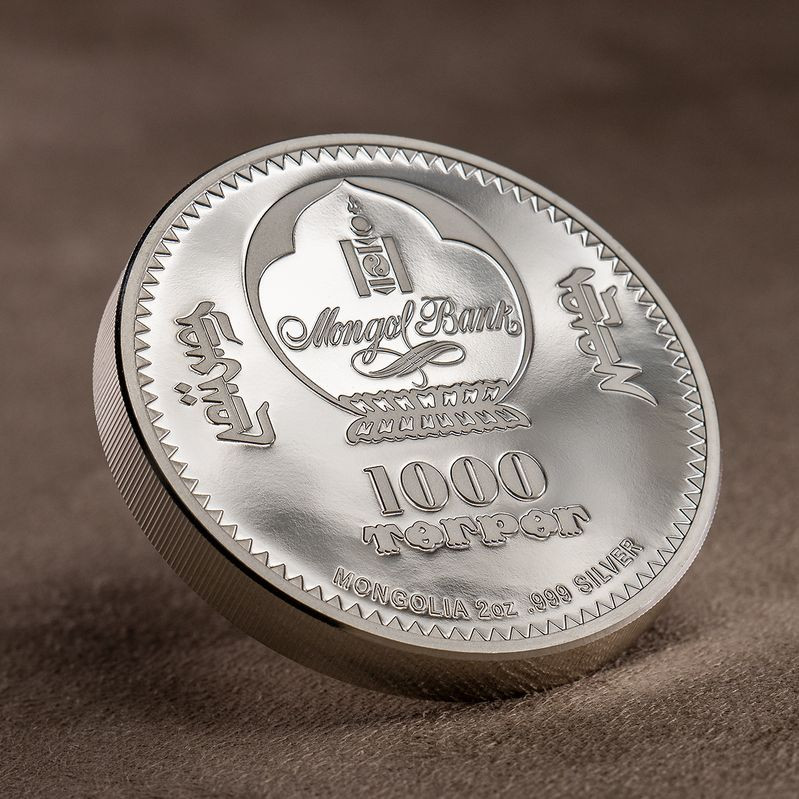 Fabergé tojás "Cárevics" 2023 Liechtenstein 2 uncia ezüst pénzérme mongol névértékkel Fabergé tojás "Cárevics" 2023 Liechtenstein 2 uncia ezüst pénzérme mongol névértékkel