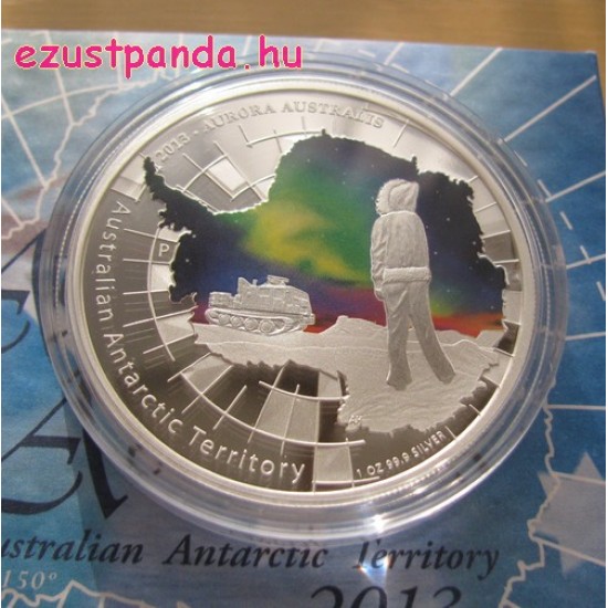 Antarktisz - Aurora sarki fény 2013 1 uncia proof ezüst pénzérme