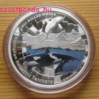 Antarktisz - Gyilkos bálna 2011 1 uncia proof ezüst pénzérme