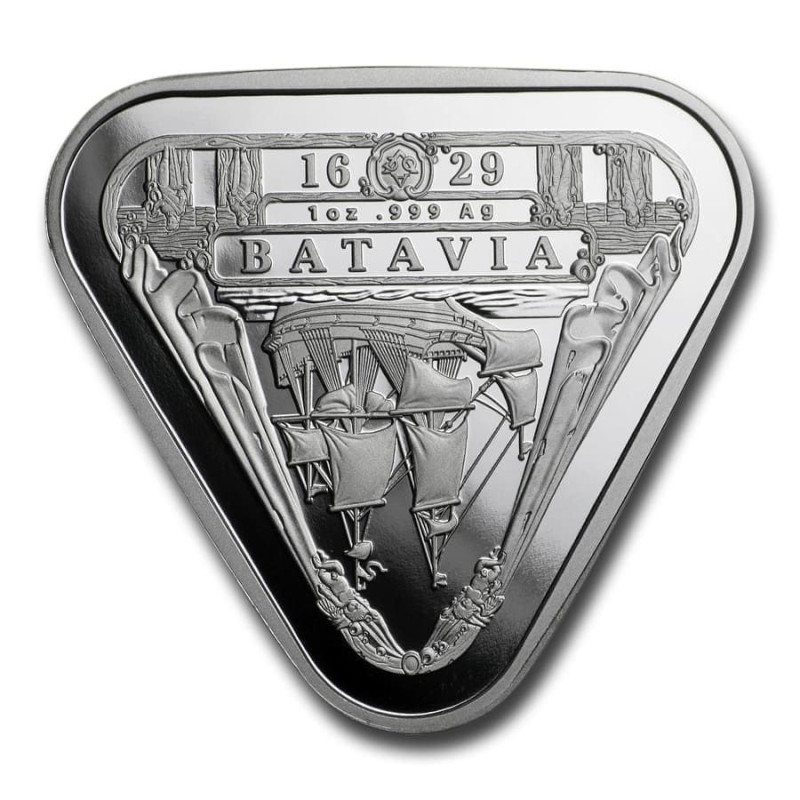 Hajótörés "Batavia" 2019 1 uncia 1AUD ezüst pénzérme, háromszögletű 