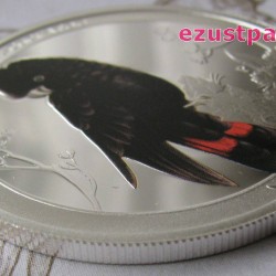 Ausztrália madarai - Pirosfarkú gyászkakadu 2013 1/2 uncia színes ezüst pénzérme