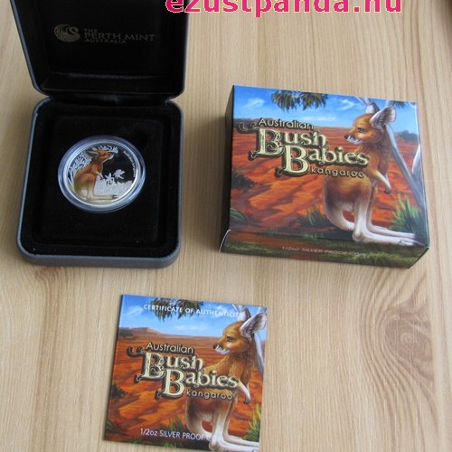 Bush Babies1 - Kenguru 2010 1/2 uncia színes ezüst pénzérme