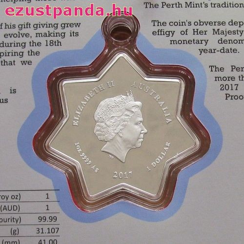 Karácsony 2017 1 uncia ausztrál proof ezüst pénzérme Karácsony 2017 1 uncia ausztrál proof ezüst pénzérme