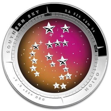 Orion csillagkép ausztrál ezüst pénzérme