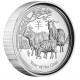Lunar2 Kecske éve 2015 1 uncia high relief ezüst pénzérme