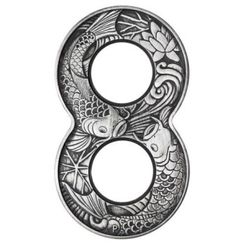 Koi 8 - Koi pontyok 2019 2 uncia ezüst pénzérme Koi 8 - Koi pontyok 2019 2 uncia ezüst pénzérme