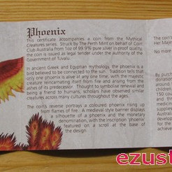 Mitológiai lények - Főnix 2013 1 uncia színes ezüst pénzérme