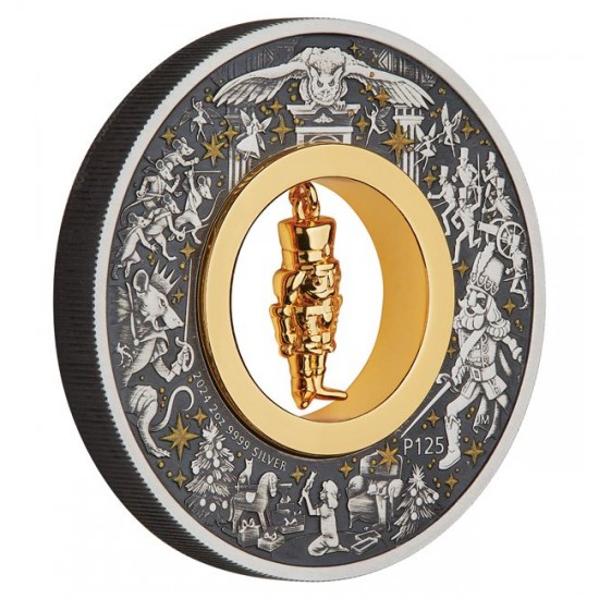 Diótörő Karácsonyra 2024 2 uncia antikolt ezüst pénzérme - CSAK 2500 PÉLDÁNYBAN!