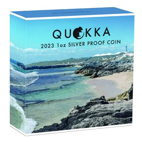 Quokka 2023 1 uncia ausztrál színes ezüst pénzérme díszdobozban Quokka 2023 1 uncia ausztrál színes ezüst pénzérme díszdobozban
