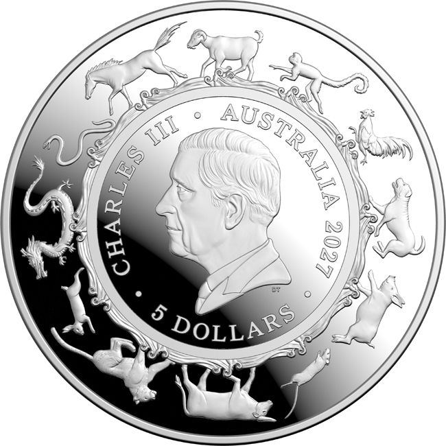 Kecske éve 2027 1 uncia ausztrál proof ezüst pénzérme (RAM), homorú ! Kecske éve 2027 1 uncia ausztrál proof ezüst pénzérme (RAM), homorú !