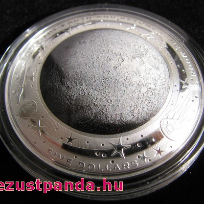 A Hold 2018 ausztrál proof ezüst pénzérme, domború A Hold 2018 ausztrál proof ezüst pénzérme, domború