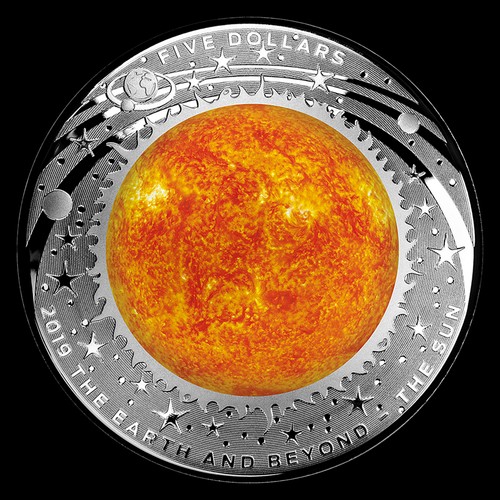A Nap 2019 ausztrál proof ezüst pénzérme, domború A Nap 2019 ausztrál proof ezüst pénzérme, domború