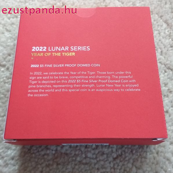 Tigris éve 2022 1 uncia ausztrál proof ezüst pénzérme (RAM), homorú !