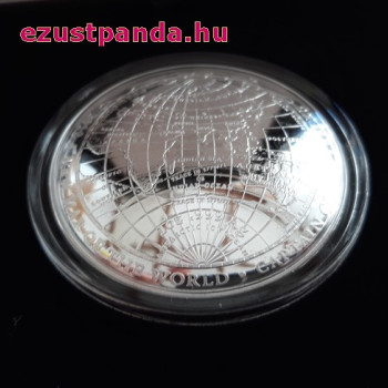 A világ új térképe 1812 ausztrál proof ezüst pénzérme - domború